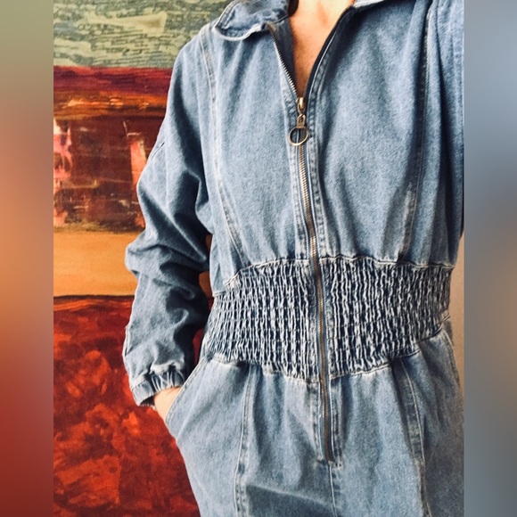 Steve Madden one piece denim jumpsuit Y2K Size Large - Picture 1 of 17